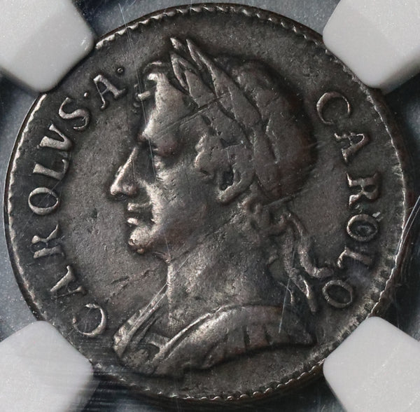 1673 NGC VF Det Charles II Farthing Great Britain England Coin (20072801C)