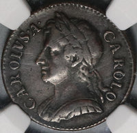 1673 NGC VF Det Charles II Farthing Great Britain England Coin (20072801C)