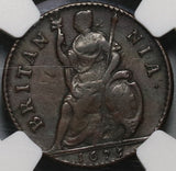 1673 NGC VF Det Charles II Farthing Great Britain England Coin (20072801C)