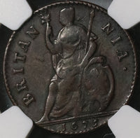 1673 NGC VF Det Charles II Farthing Great Britain England Coin (20072801C)