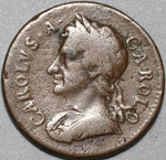 1675 Charles II Farthing Great Britain Fine 1/4 Penny Copper Coin (21030801R)