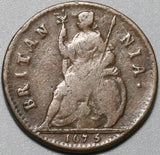 1675 Charles II Farthing Great Britain Fine 1/4 Penny Copper Coin (21030801R)