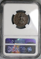 1719 NGC AU 53 George I Farthing Scarce Small Letters Variety Great Britain Coin (21090309C)