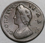 1737 George II Farthing Great Britain Copper Small Date Variety Coin (20101001R)