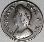 1739 George II Farthing Great Britain Copper 1/4 Penny Coin (20101002R)