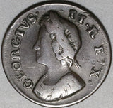 1739 George II Farthing Great Britain Copper 1/4 Penny Coin (20101002R)