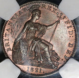 1821 NGC MS 65 George IV Farthing Great Britain Mint State Coin (19121801C)