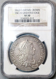1662 NGC VF 20 Charles II Crown England Great Britain No Edge Year Coin (19091502C)