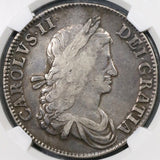 1662 NGC VF 25 Charles II Crown England Great Britain No Rose Silver Coin (19082505C)