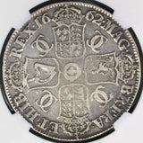 1662 NGC VF 25 Charles II Crown England Great Britain No Rose Silver Coin (19082505C)