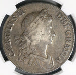 1663 NGC VF 20 Charles II Crown Rare No Rx Stops Great Britain England Coin (19071901C)