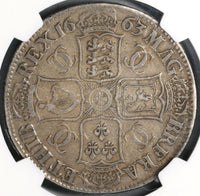 1663 NGC VF 20 Charles II Crown Rare No Rx Stops Great Britain England Coin (19071901C)