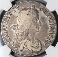 1668/7 NGC F 12 Charles II Crown Rare Overdate Great Britain England Coin (23031101C)