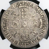 1668/7 NGC F 12 Charles II Crown Rare Overdate Great Britain England Coin (23031101C)