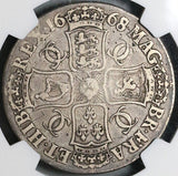1668/7 NGC F 12 Charles II Crown Rare Overdate Great Britain England Coin (23031101C)