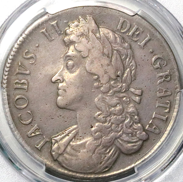 1687 PCGS XF 40 James II Great Britain Crown England Silver Coin