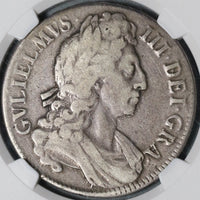 1696 NGC F 12 William III Crown Silver Great Britain Third Bust Coin (21020204C)