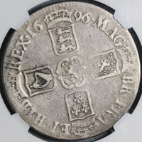1696 NGC F 12 William III Crown Silver Great Britain Third Bust Coin (21020204C)