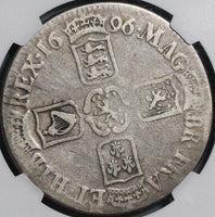 1696 NGC F 12 William III Crown Silver Great Britain Third Bust Coin (21020204C)