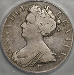 1707-E ICG VG 10 Anne Crown Great Britain England Scotland 5 Shillings Silver Coin (21053102C)