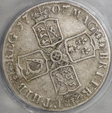 1707-E ICG VF 10 Anne Crown Great Britain England Scotland 5 Shillings Silver Coin (21053102C)