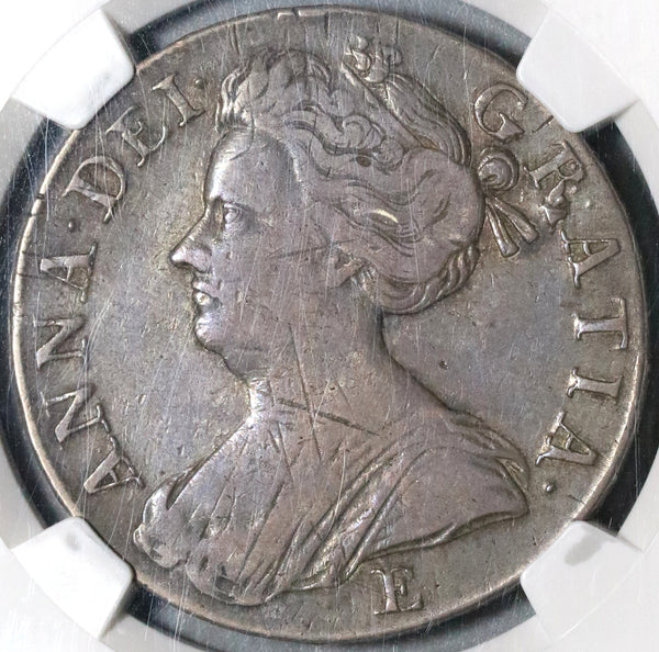 1708/7-E NGC VF 30 Anne Crown Great Britain Silver Coin POP 1/0 (17021105CZ)