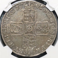 1708/7-E NGC VF 30 Anne Crown Great Britain Silver Coin POP 1/0 (17021105CZ)