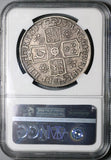 1713 NGC VF 30 Anne Crown Great Britain 5 Shillings Plumes Roses Coin (22052101C)