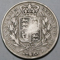 1844 Victoria Crown Great Britain Silver Cinquefoil Stops 94K Minted Coin (22100401S)