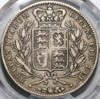 1844 PCGS VF 20 Victoria Crown Great Britain Silver Coin 94K minted (20053101C)