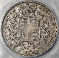1845 ICG F 15 Victoria Crown 5 Shillings Great Britain Silver Coin (21053101C)