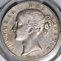 1845 PCGS XF Det Victoria Crown Great Britain Sterling Silver Coin (20111901D)