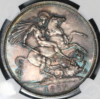 1887 NGC MS 63 Victoria Crown Great Britain Silver St. George Coin (21022103C)