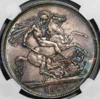 1887 NGC MS 63 Victoria Crown Great Britain Silver St. George Coin (21022103C)