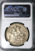 1889 NGC AU Det Victoria Crown Great Britain Dragon Slayer Silver Coin (22070302C)
