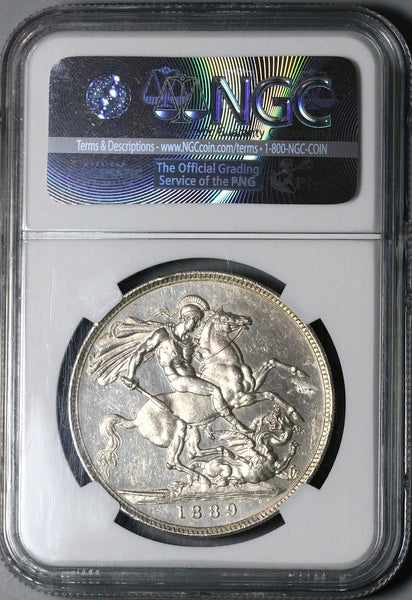 1889 NGC UNC Victoria Crown Great Britain Dragon Slayer
