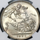 1892 NGC MS 62 Victoria Crown Great Britain Jubilee Silver Coin (20121702C)