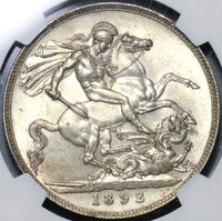 1892 NGC MS 62 Victoria Crown Great Britain Jubilee Silver Coin (20121702C)