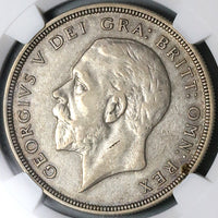 1933 NGC VF 35 George V Crown Great Britain Rare 7k Wreath Silver Coin (22070303C)