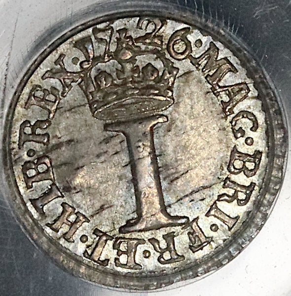 1726 PCGS MS 62 George I Penny Pence Great Britain Silver Coin POP