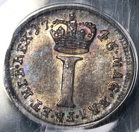 1746 PCGS MS 66 George II Penny Great Britain Silver Overdate OGH Mint State Coin (19112402C)