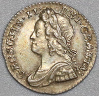 1756 George II Penny Great Britain Almost Uncirculated Silver Coin (19081801R)