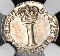 1757 NGC MS 63 George II Silver Penny Great Britain Coin POP 1/0 (20091903C)