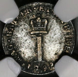 1792 NGC XF 40 George III Great Britain Penny Wire Money Silver Coin (19121902C)