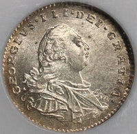 1800 MS 64 George III Maundy Penny Great Britain Silver Pence Coin (21092303C)