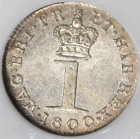 1800 MS 64 George III Maundy Penny Great Britain Silver Pence Coin (21092303C)