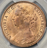 1877 PCGS MS 64 RD Victoria Penny Great Britain RED Coin POP 2/1 (16080101D)