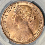 1877 PCGS MS 64 RD Victoria Penny Great Britain RED Coin POP 2/1 (16080101D)