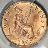 1877 PCGS MS 64 RD Victoria Penny Great Britain RED Coin POP 2/1 (16080101D)