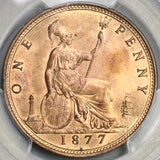 1877 PCGS MS 64 RD Victoria Penny Great Britain RED Coin POP 2/1 (16080101D)